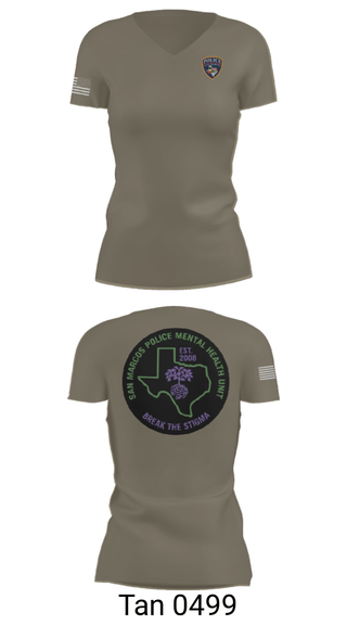 Women's Short Sleeve Vneck Shirt, SMPD Mental Health Unit, Police, Teamtime, Team time, sublimation, custom sports apparel, team uniforms, spirit wear, spiritwear, sports uniforms, custom shirts, team store, custom team store, fundraiser sports, apparel fundraiser