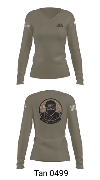 Women's Long Sleeve Vneck Shirt, 35th COMMS, Air Force, Teamtime, Team time, sublimation, custom sports apparel, team uniforms, spirit wear, spiritwear, sports uniforms, custom shirts, team store, custom team store, fundraiser sports, apparel fundraiser