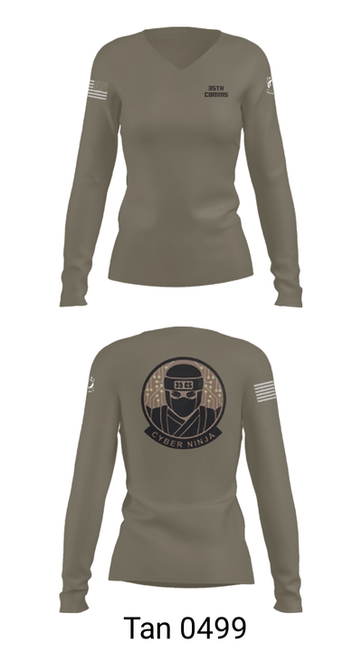 35th COMMS 55833668 Women's Long Sleeve V-neck Shirt - 77