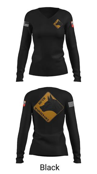 Womens Long Sleeve Vneck Shirt, 317th support maintenance company, Army, Teamtime, Team time, sublimation, custom sports apparel, team uniforms, spirit wear, spiritwear, sports uniforms, custom shirts, team store, custom team store, fundraiser sports, apparel fundraiser