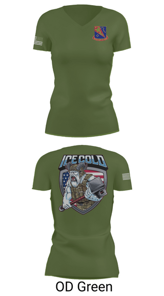 Womens Short Sleeve Vneck Shirt, BCO, 1163D TFSB, Army, Teamtime, Team time, sublimation, custom sports apparel, team uniforms, spirit wear, spiritwear, sports uniforms, custom shirts, team store, custom team store, fundraiser sports, apparel fundraiser