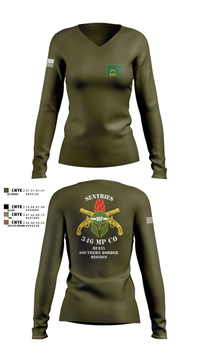 346 MP CO 9773492 Women's Long Sleeve V-neck Shirt - 14