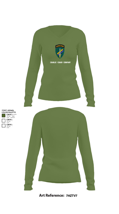 Charlie “Chaos” Company 47870658 Women's Long Sleeve V-neck Shirt - 42