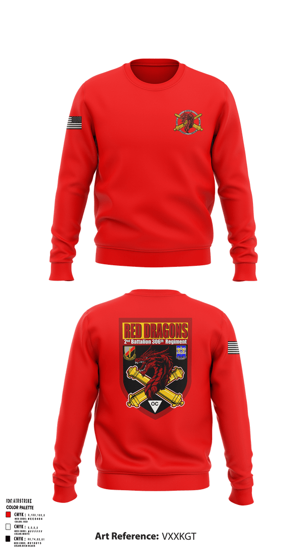 Crew Neck Sweatshirt, 2-306th FAR, Army, Teamtime, Team time, sublimation, custom sports apparel, team uniforms, spirit wear, spiritwear, sports uniforms, custom shirts, team store, custom team store, fundraiser sports, apparel fundraiser