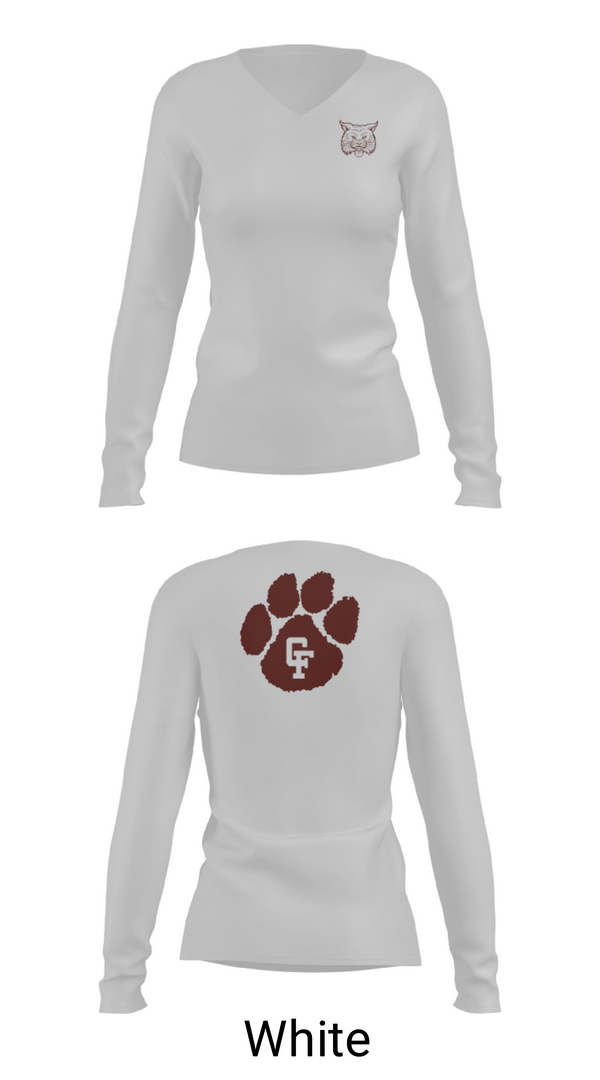Women's Long Sleeve Vneck Shirt, Cy-Fair High School Track, Track & Field, Teamtime, Team time, sublimation, custom sports apparel, team uniforms, spirit wear, spiritwear, sports uniforms, custom shirts, team store, custom team store, fundraiser sports, apparel fundraiser