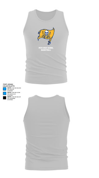 Tank Top, Poth High School Basketball, Men's Basketball, Teamtime, Team time, sublimation, custom sports apparel, team uniforms, spirit wear, spiritwear, sports uniforms, custom shirts, team store, custom team store, fundraiser sports, apparel fundraiser