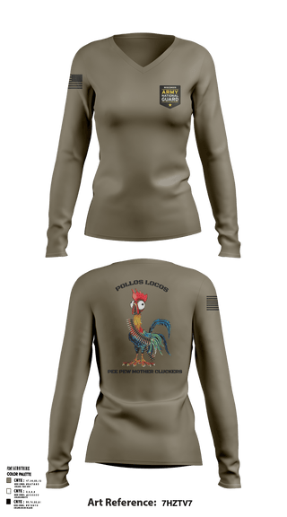 Womens Long Sleeve Vneck Shirt, , Army, Teamtime, Team time, sublimation, custom sports apparel, team uniforms, spirit wear, spiritwear, sports uniforms, custom shirts, team store, custom team store, fundraiser sports, apparel fundraiser