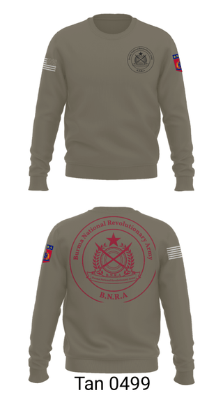 Crew Neck Sweatshirt, B.N.R.A, Army, Teamtime, Team time, sublimation, custom sports apparel, team uniforms, spirit wear, spiritwear, sports uniforms, custom shirts, team store, custom team store, fundraiser sports, apparel fundraiser