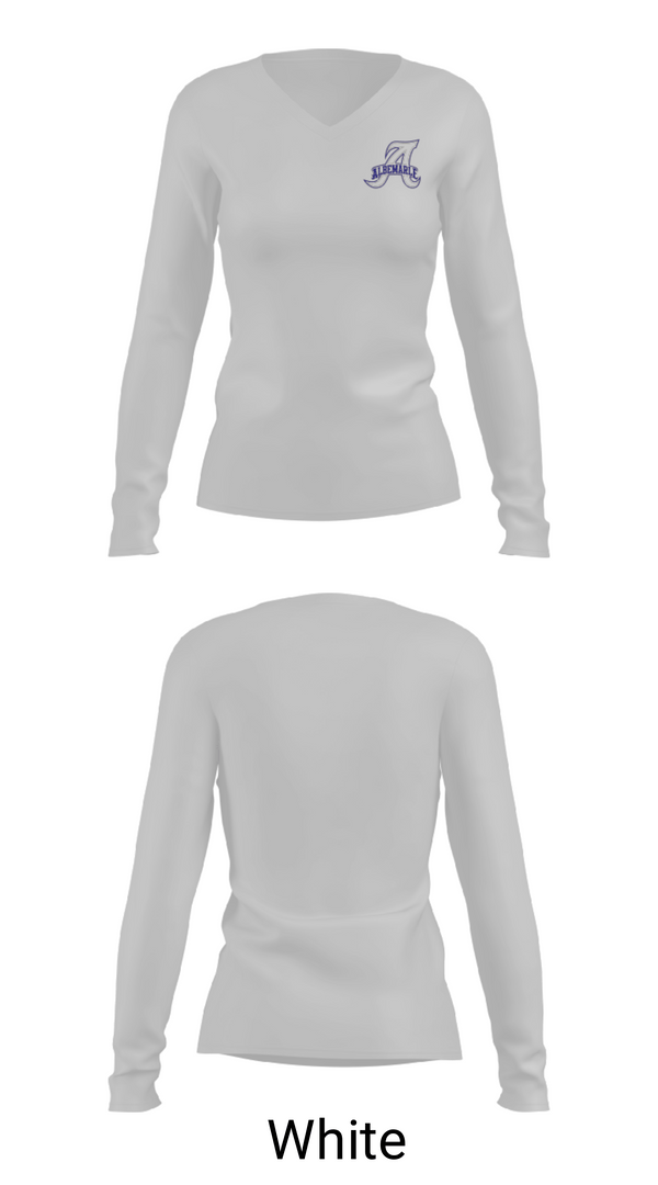 Women's Long Sleeve Vneck Shirt, Albemarle Youth Football, Football, Teamtime, Team time, sublimation, custom sports apparel, team uniforms, spirit wear, spiritwear, sports uniforms, custom shirts, team store, custom team store, fundraiser sports, apparel fundraiser
