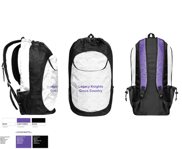 Gear Bag, Legacy Cross Country, Cross Country, Teamtime, Team time, sublimation, custom sports apparel, team uniforms, spirit wear, spiritwear, sports uniforms, custom shirts, team store, custom team store, fundraiser sports, apparel fundraiser