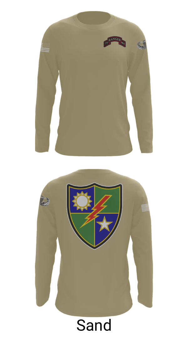 Long Sleeve Performance Shirt, 75th Ranger Regiment, Army, Teamtime, Team time, sublimation, custom sports apparel, team uniforms, spirit wear, spiritwear, sports uniforms, custom shirts, team store, custom team store, fundraiser sports, apparel fundraiser