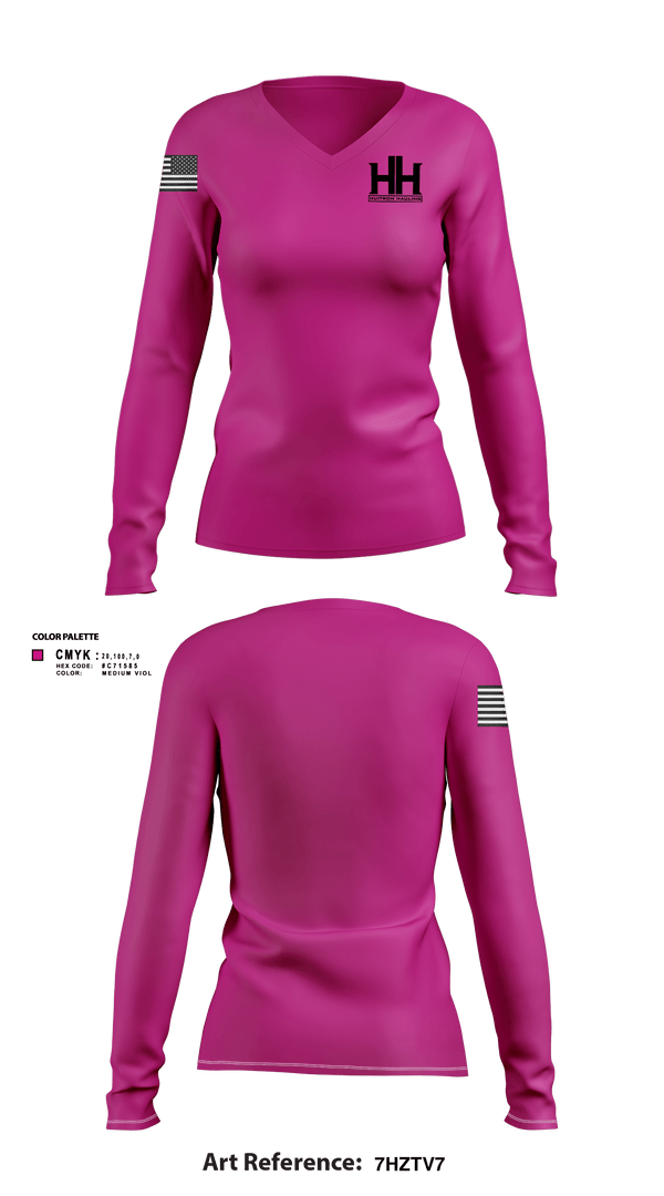 Womens Long Sleeve Vneck Shirt, Huitron hauling llc, , Teamtime, Team time, sublimation, custom sports apparel, team uniforms, spirit wear, spiritwear, sports uniforms, custom shirts, team store, custom team store, fundraiser sports, apparel fundraiser