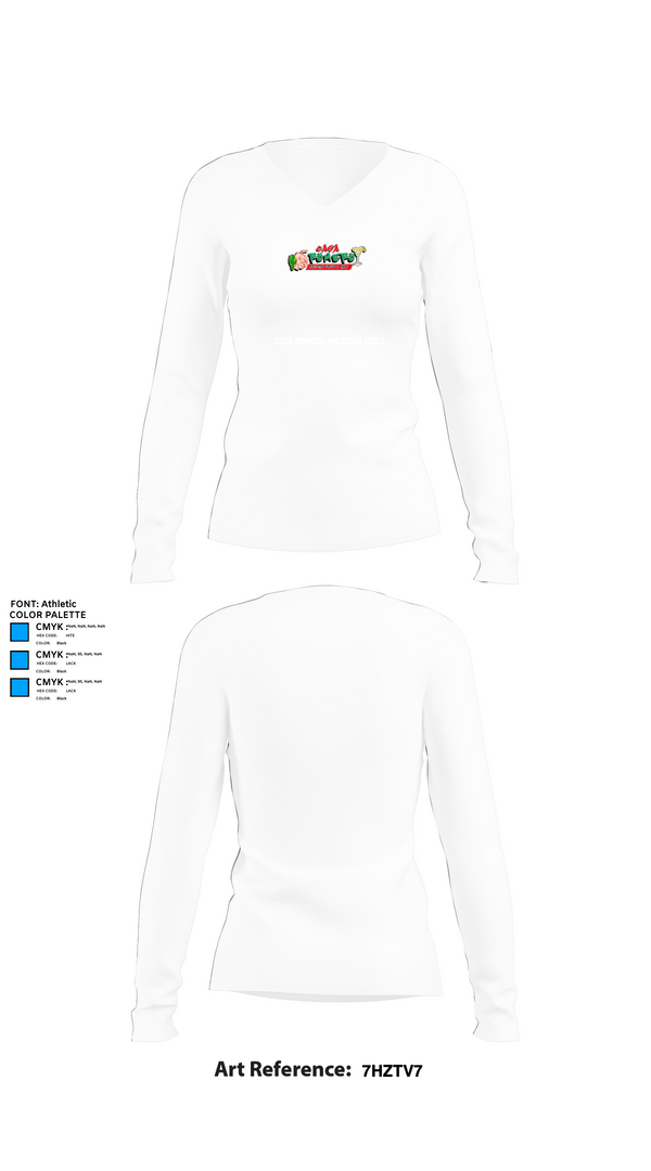 Womens Long Sleeve Vneck Shirt, Casa Romero mexican grill, , Teamtime, Team time, sublimation, custom sports apparel, team uniforms, spirit wear, spiritwear, sports uniforms, custom shirts, team store, custom team store, fundraiser sports, apparel fundraiser