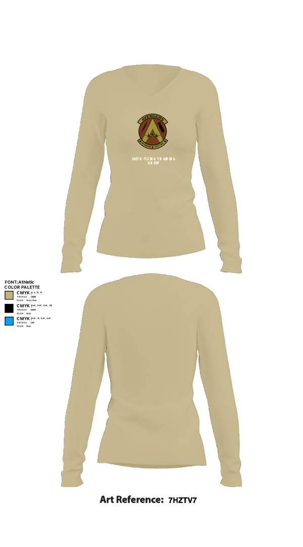 Women's Long Sleeve Vneck Shirt, 340th Flying Training Group, Air Force, Teamtime, Team time, sublimation, custom sports apparel, team uniforms, spirit wear, spiritwear, sports uniforms, custom shirts, team store, custom team store, fundraiser sports, apparel fundraiser