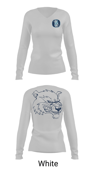 Women's Long Sleeve Vneck Shirt, Oxford Pop Warner Football And Cheer, Football, Teamtime, Team time, sublimation, custom sports apparel, team uniforms, spirit wear, spiritwear, sports uniforms, custom shirts, team store, custom team store, fundraiser sports, apparel fundraiser