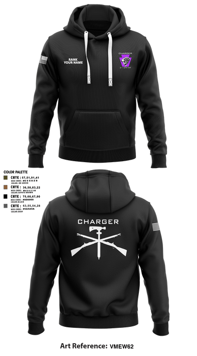 Charger Co. / 2-112th Infantry Battalion 37738588 Hoodie - 32