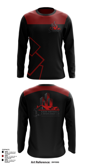 Long Sleeve Performance Shirt, Sadedrywall & remolding llc, , Teamtime, Team time, sublimation, custom sports apparel, team uniforms, spirit wear, spiritwear, sports uniforms, custom shirts, team store, custom team store, fundraiser sports, apparel fundraiser
