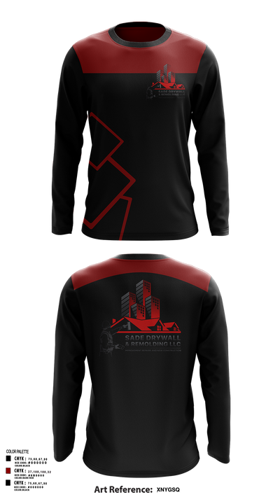 Sadedrywall & remolding llc 33909417 Long Sleeve Performance Shirt - 117