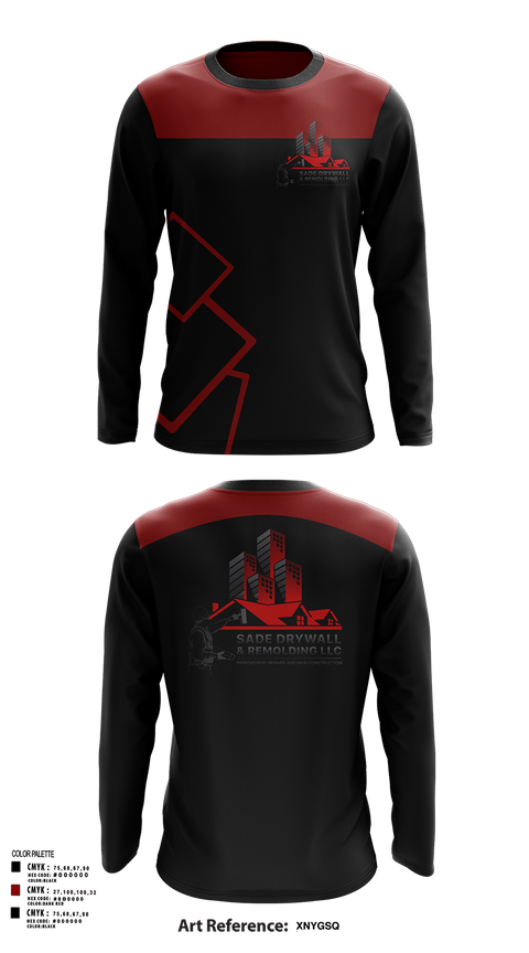 Long Sleeve Performance Shirt, Sadedrywall & remolding llc, , Teamtime, Team time, sublimation, custom sports apparel, team uniforms, spirit wear, spiritwear, sports uniforms, custom shirts, team store, custom team store, fundraiser sports, apparel fundraiser