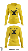 Manila Middle School Volleyball 11033273 Women's Long Sleeve V-neck Shirt - 6