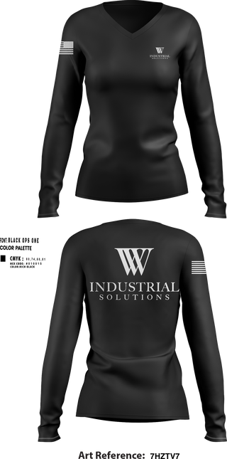 Womens Long Sleeve Vneck Shirt, WV Industrial Solutions, , Teamtime, Team time, sublimation, custom sports apparel, team uniforms, spirit wear, spiritwear, sports uniforms, custom shirts, team store, custom team store, fundraiser sports, apparel fundraiser