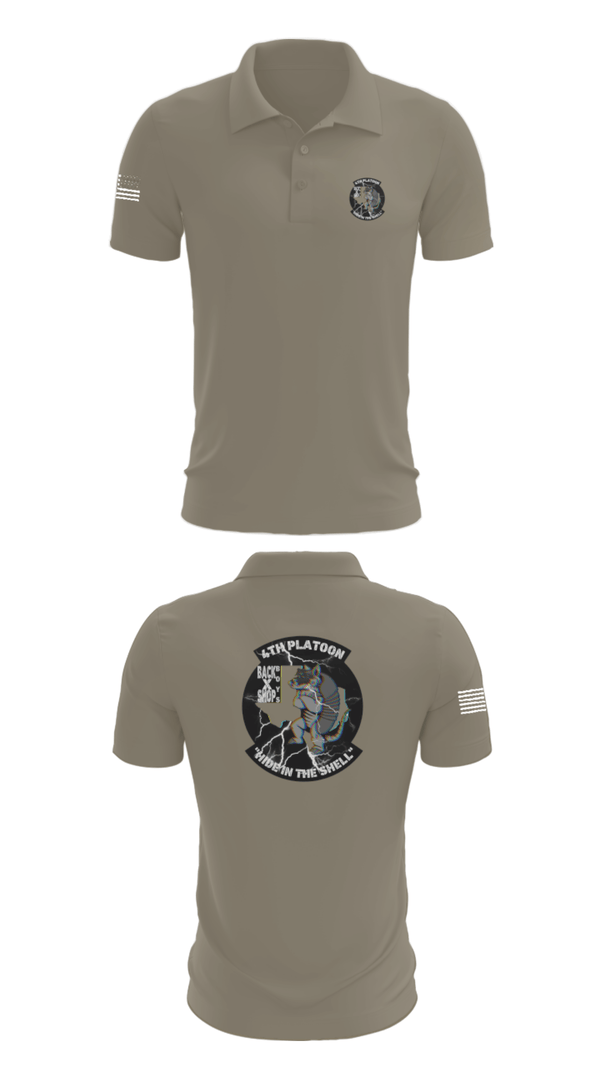 Short Sleeve Performance Polo, 90th ASB B co 4Th Platoon, Army, Teamtime, Team time, sublimation, custom sports apparel, team uniforms, spirit wear, spiritwear, sports uniforms, custom shirts, team store, custom team store, fundraiser sports, apparel fundraiser