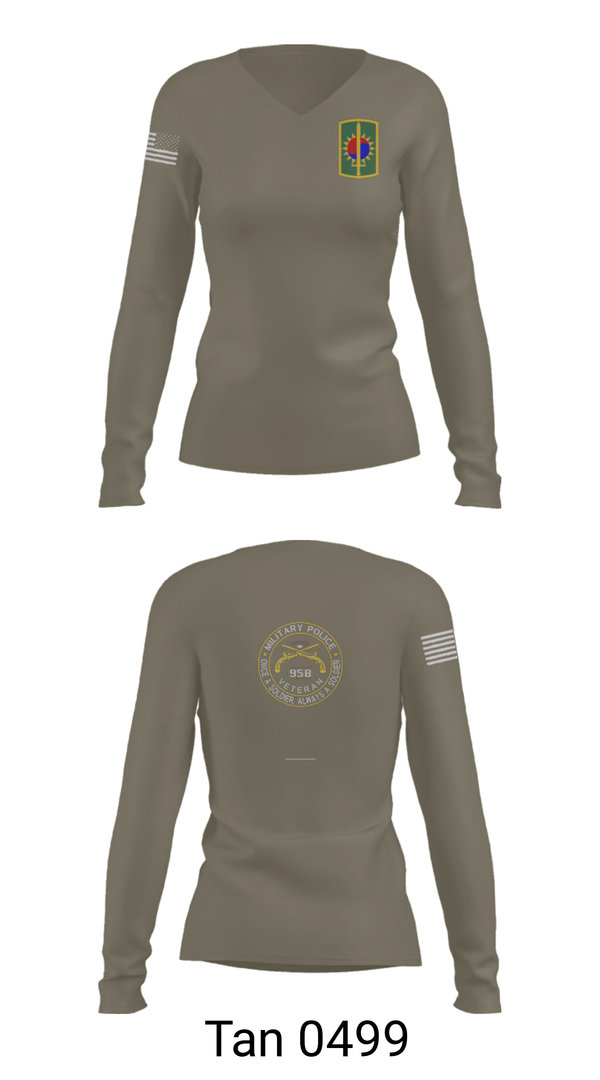 Women's Long Sleeve Vneck Shirt, 142ND MILITARY POLICE, Army, Teamtime, Team time, sublimation, custom sports apparel, team uniforms, spirit wear, spiritwear, sports uniforms, custom shirts, team store, custom team store, fundraiser sports, apparel fundraiser