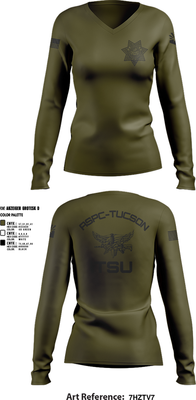 TSU 97360574 Women's Long Sleeve V-neck Shirt - 2
