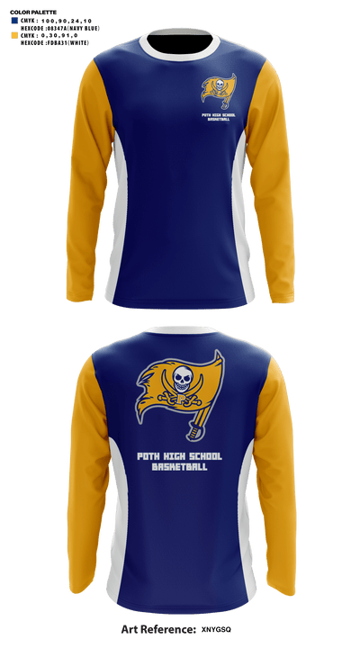 Poth High School Basketball 33923468 Long Sleeve Shooting Shirt - 41