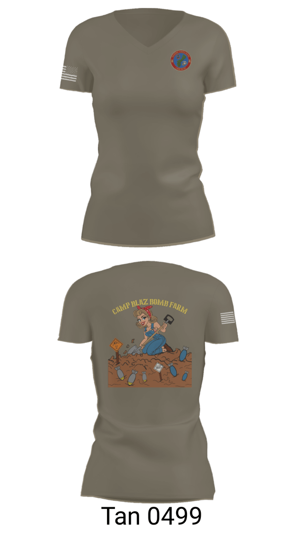 Women's Short Sleeve Vneck Shirt, MCB Camp Blaz Ordnance, Marines, Teamtime, Team time, sublimation, custom sports apparel, team uniforms, spirit wear, spiritwear, sports uniforms, custom shirts, team store, custom team store, fundraiser sports, apparel fundraiser
