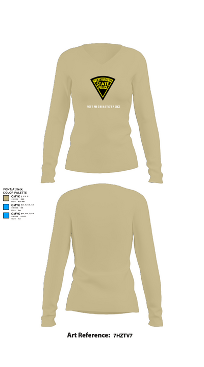 West Virginia State Police 52894228 Women's Long Sleeve V-neck Shirt - 78