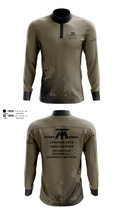 MT ELECTRICAL SERVICES 57123900 Quarter Zip Jacket - 1