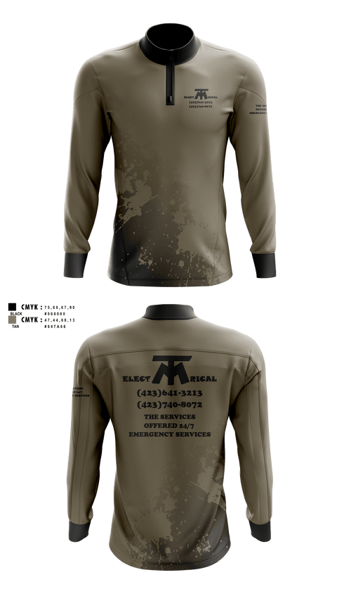 Quarter Zip Jacket, MT ELECTRICAL SERVICES, , Teamtime, Team time, sublimation, custom sports apparel, team uniforms, spirit wear, spiritwear, sports uniforms, custom shirts, team store, custom team store, fundraiser sports, apparel fundraiser