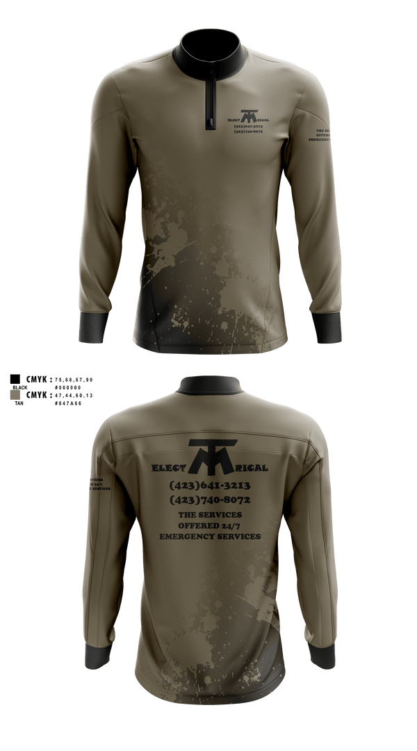 Quarter Zip Jacket, MT ELECTRICAL SERVICES, , Teamtime, Team time, sublimation, custom sports apparel, team uniforms, spirit wear, spiritwear, sports uniforms, custom shirts, team store, custom team store, fundraiser sports, apparel fundraiser