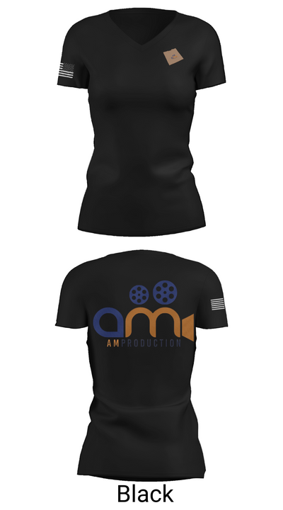 AM PRODUCTION 13584295 Women's Short Sleeve V-neck Shirt - 38