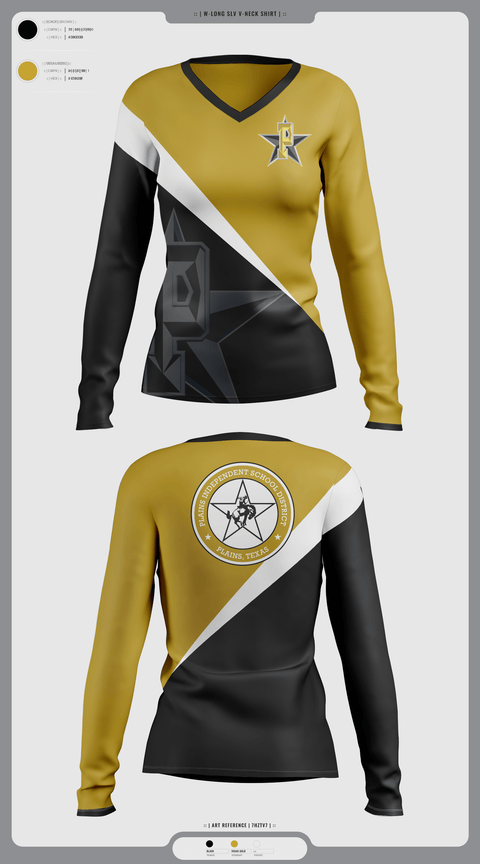 Womens Long Sleeve Vneck Shirt, Plains High School Cross Country, Cross Country, Teamtime, Team time, sublimation, custom sports apparel, team uniforms, spirit wear, spiritwear, sports uniforms, custom shirts, team store, custom team store, fundraiser sports, apparel fundraiser