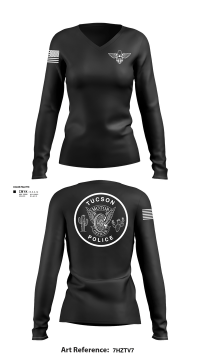 TPD MOTOR UNIT 67112743 Women's Long Sleeve V-neck Shirt - 101