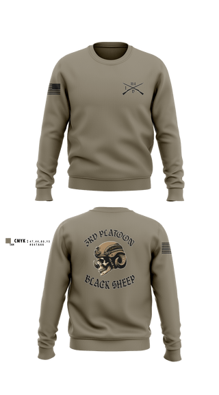 Crew Neck Sweatshirt, 3rd PLT Black SheepDelta company 114, Army, Teamtime, Team time, sublimation, custom sports apparel, team uniforms, spirit wear, spiritwear, sports uniforms, custom shirts, team store, custom team store, fundraiser sports, apparel fundraiser