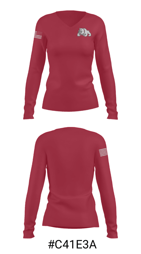 Women's Long Sleeve Vneck Shirt, Holmes Community College Softball, Softball, Teamtime, Team time, sublimation, custom sports apparel, team uniforms, spirit wear, spiritwear, sports uniforms, custom shirts, team store, custom team store, fundraiser sports, apparel fundraiser