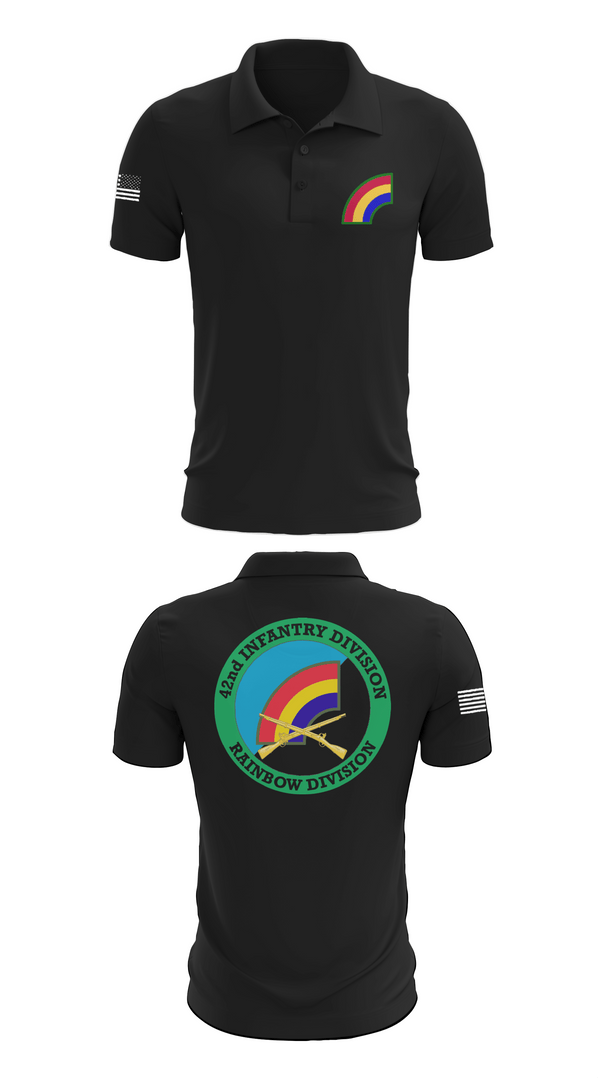 Short Sleeve Performance Polo, 42nd ID, Army, Teamtime, Team time, sublimation, custom sports apparel, team uniforms, spirit wear, spiritwear, sports uniforms, custom shirts, team store, custom team store, fundraiser sports, apparel fundraiser