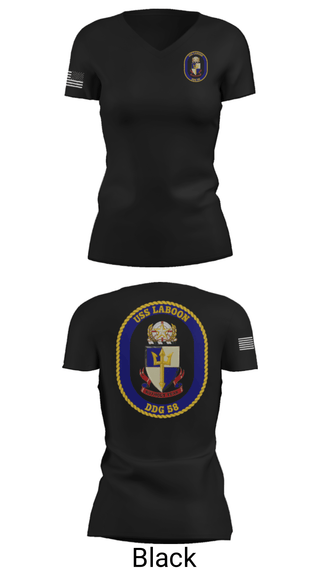 Womens Short Sleeve Vneck Shirt, USS LABOON - DDG 58, Navy, Teamtime, Team time, sublimation, custom sports apparel, team uniforms, spirit wear, spiritwear, sports uniforms, custom shirts, team store, custom team store, fundraiser sports, apparel fundraiser