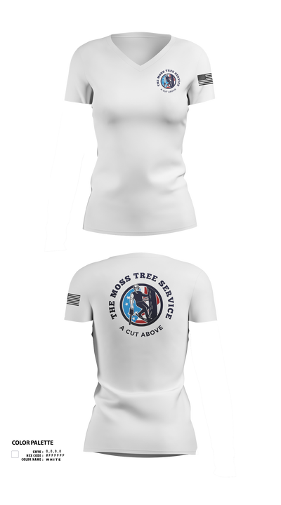The Moss Tree Service 86074742 Women's Short Sleeve V-neck Shirt - 71
