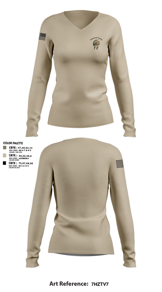 Womens Long Sleeve Vneck Shirt, Armored Turtles, National Guard, Teamtime, Team time, sublimation, custom sports apparel, team uniforms, spirit wear, spiritwear, sports uniforms, custom shirts, team store, custom team store, fundraiser sports, apparel fundraiser
