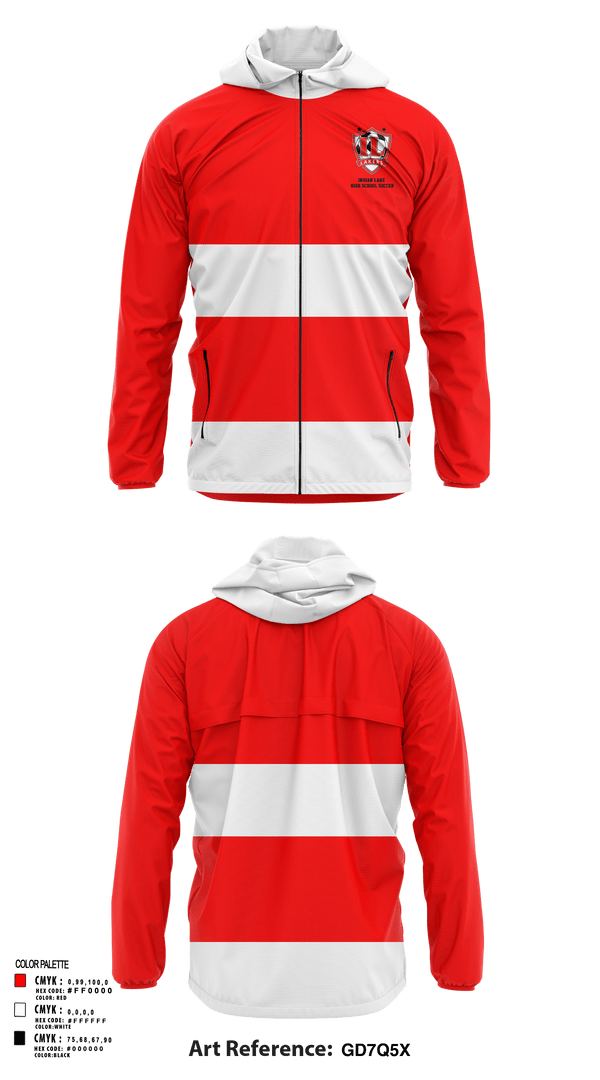 Windbreaker, Indian Lake High School Soccer, Men's Soccer, Teamtime, Team time, sublimation, custom sports apparel, team uniforms, spirit wear, spiritwear, sports uniforms, custom shirts, team store, custom team store, fundraiser sports, apparel fundraiser