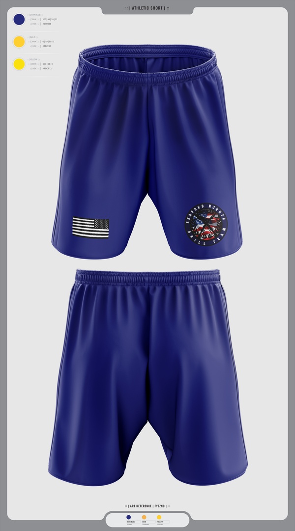 Athletic Shorts With Pockets, Seaford NJROTC, Navy, Teamtime, Team time, sublimation, custom sports apparel, team uniforms, spirit wear, spiritwear, sports uniforms, custom shirts, team store, custom team store, fundraiser sports, apparel fundraiser