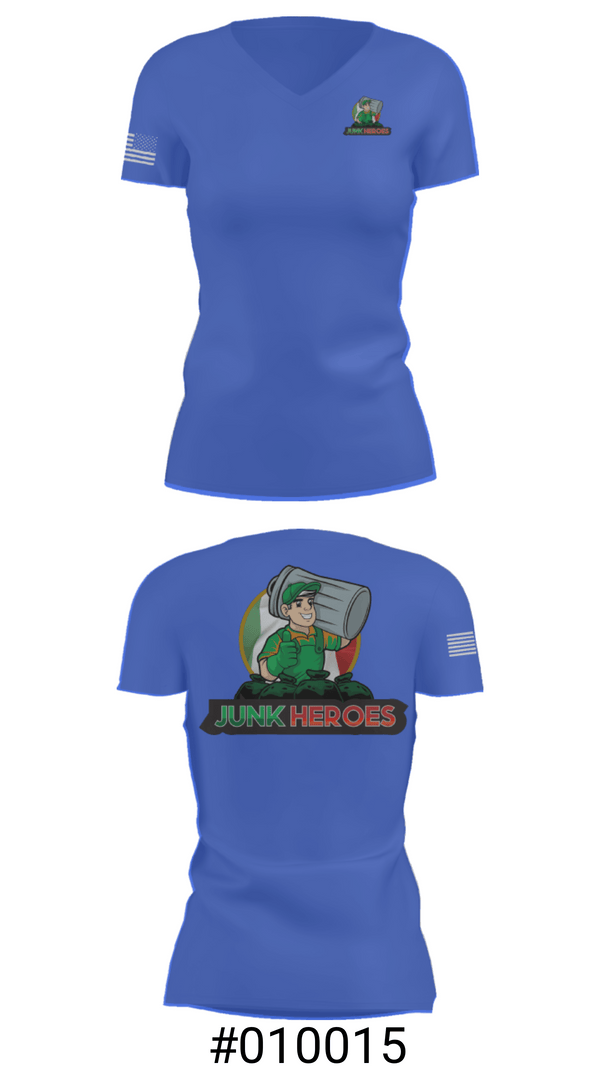 Women's Short Sleeve Vneck Shirt, Junk Heroes, , Teamtime, Team time, sublimation, custom sports apparel, team uniforms, spirit wear, spiritwear, sports uniforms, custom shirts, team store, custom team store, fundraiser sports, apparel fundraiser