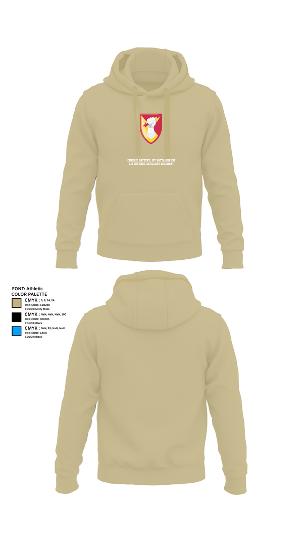 Hoodie, Charlie Battery, 1st Battalion 1st Air Defense Artillery Regiment, , Teamtime, Team time, sublimation, custom sports apparel, team uniforms, spirit wear, spiritwear, sports uniforms, custom shirts, team store, custom team store, fundraiser sports, apparel fundraiser
