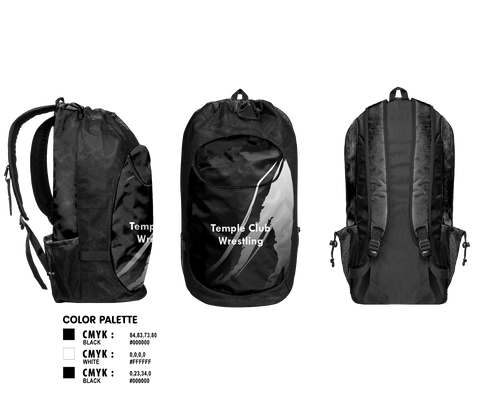 Gear Bag, Temple Wrestling Club, Wrestling, Teamtime, Team time, sublimation, custom sports apparel, team uniforms, spirit wear, spiritwear, sports uniforms, custom shirts, team store, custom team store, fundraiser sports, apparel fundraiser