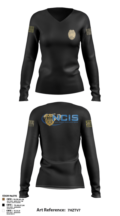 CID 22858529 Women's Long Sleeve V-neck Shirt - 3