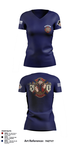 Womens Short Sleeve Vneck Shirt, Station 51, Fire Department, Teamtime, Team time, sublimation, custom sports apparel, team uniforms, spirit wear, spiritwear, sports uniforms, custom shirts, team store, custom team store, fundraiser sports, apparel fundraiser